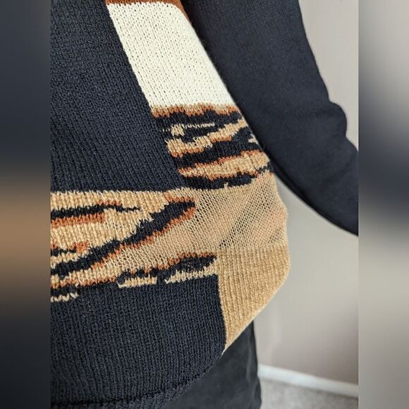 Vintage polo sweater with animal print. Alfred dinner sweater tiger print sz s - Picture 5 of 9